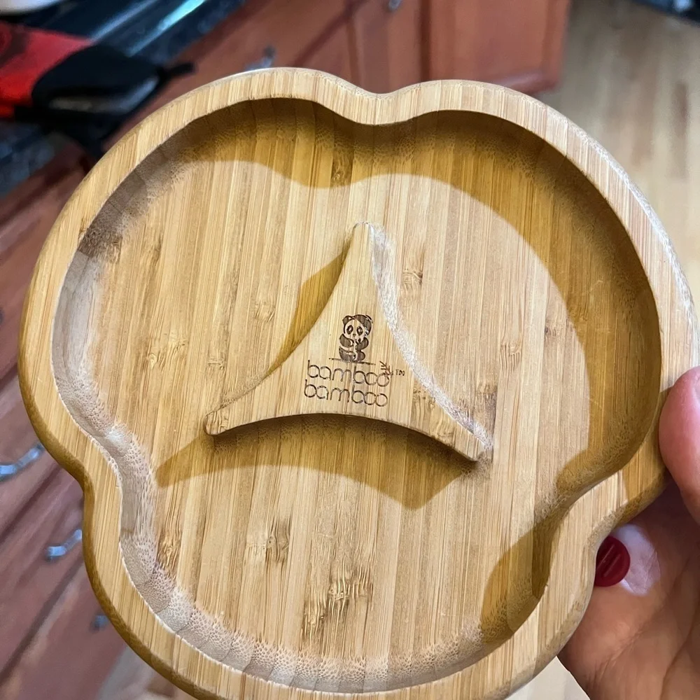 Baby Plate Natural bamboo w/detachable suction ring